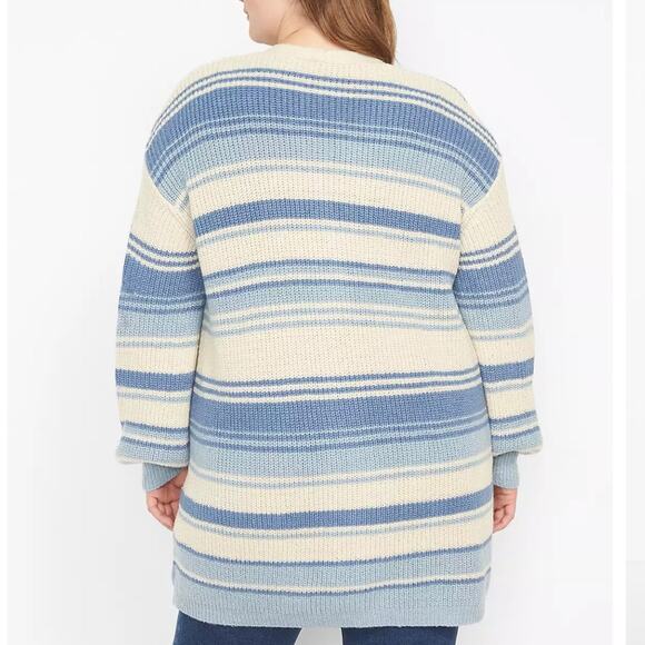 NEW Lane Bryant Open-Front Cardigan - Stripe Size 14/16 - Picture 3 of 11